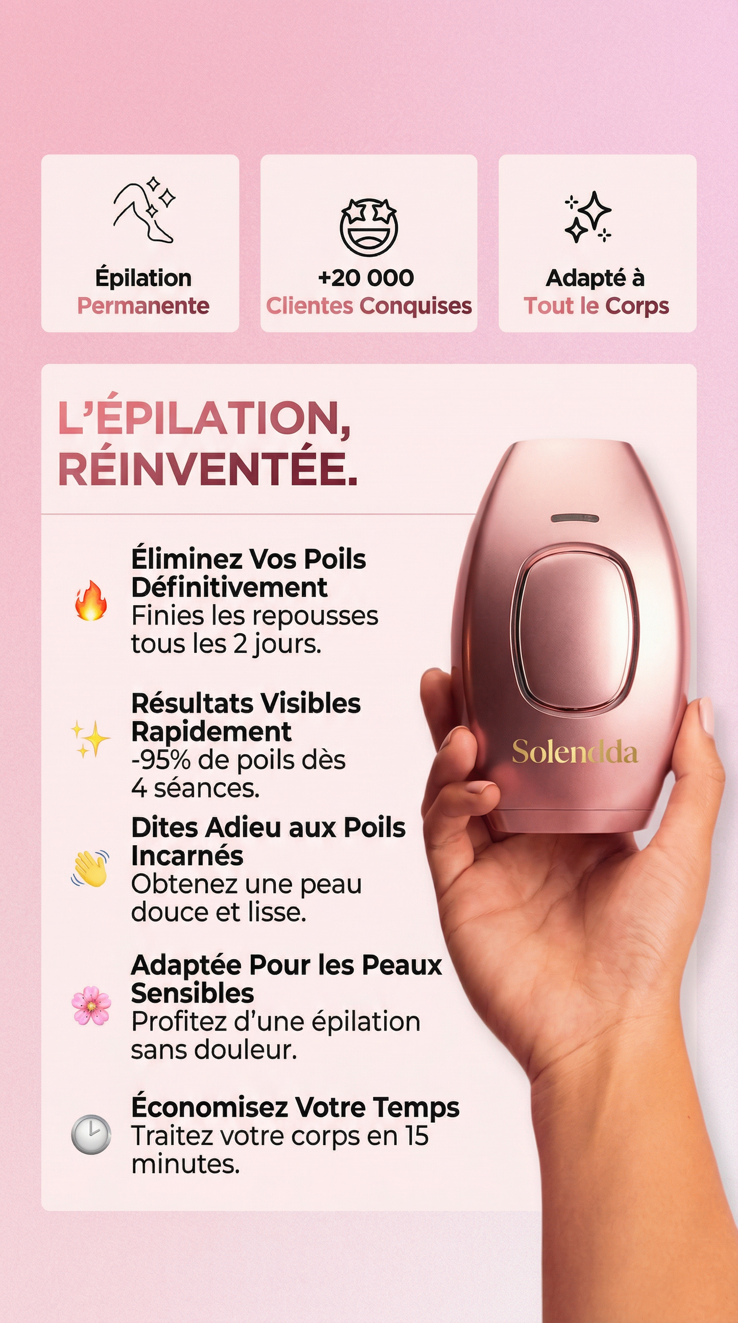 Solendda épilateur à lumière pulsée